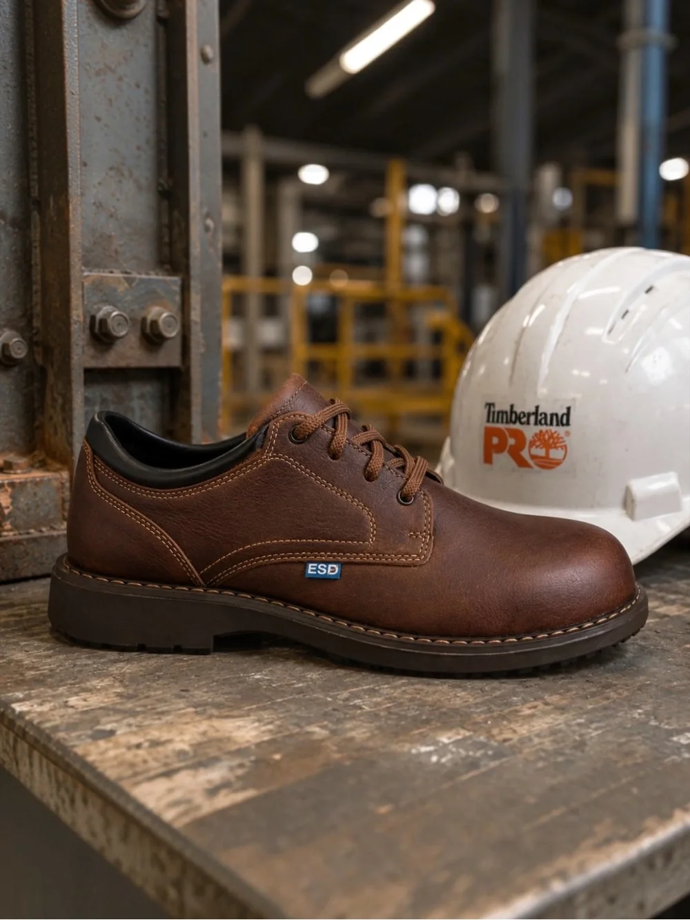 Timberland PRO SD35 Safety Shoes Brown Leather Men’s 8.5W ESD New